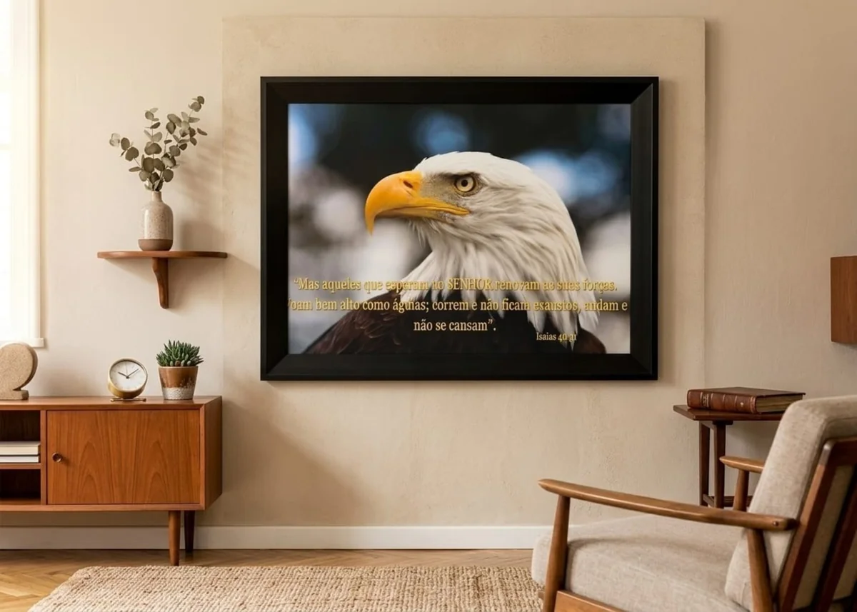 Quadro de Águia com frase